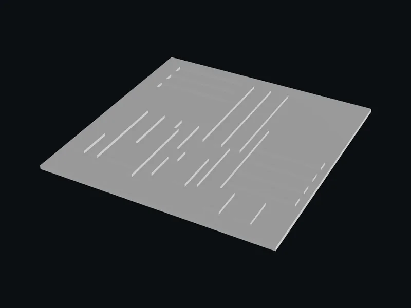 Greeble panel, 12 x 12 m, generated in Unity.